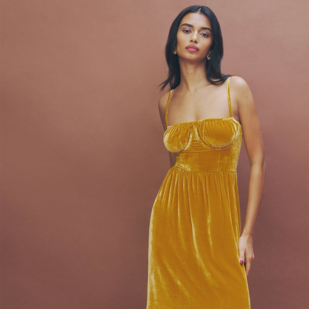 Reformation Inessa Velvet Dress